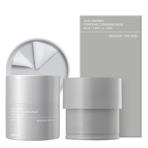 celimax Dual Barrier Purifying Cleansing Balm Refill Edition (50mlx2) | with Ceramides, Waterproof Makeup Remover, Pore Cleansing, Daily Use Cleanser, Grind Container