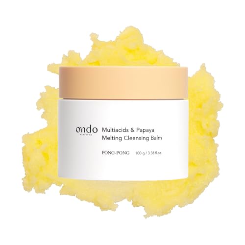 ONDO Beauty 36.5 Multiacids & Papaya Melting Balm - Gentle Exfoliating Cleansing Balm, Face Cleanser & Makeup Remover | Korean Vegan Skincare | 3.38 fl.oz.