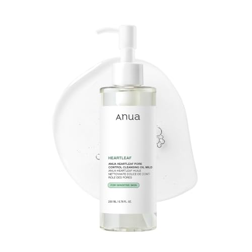 ANUA Heartleaf Pore Cleansing Oil Mild, 6.76 fl oz | Sensitive Skin Face Wash, Oil Cleanser for Face, Makeup Cleanser, Korean Skincare, Non-Comedogenic, Fragrance Free