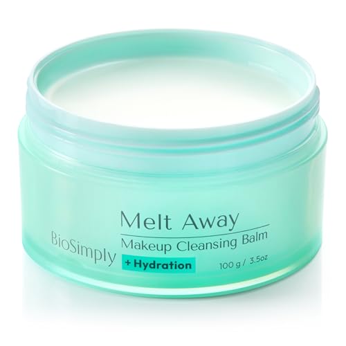 BioSimply Makeup Cleansing Balm, Hydrating Makeup Remover, Melts Away Waterproof Makeup and Sunscreen, with Hyaluronic Acid and Ceramide NP, for All Skin Types. 3.5oz / 100g