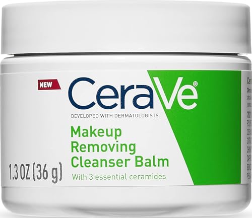 CeraVe Cleansing Balm Makeup Remover, Waterproof Makeup Remover With Ceramides & Plant-Based Jojoba Oil To Nourish & Hydrate, Non-Comedogenic & Fragrance Free, 1.3 Oz
