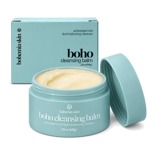 Boho Cleansing Balm - Hydrating Makeup Remover with Manuka Honey & Sea Buckthorn - Facial Cleansing Balm for Sensitive Skin - Removes Waterproof Makeup, Mascara & SPF - Travel Size Balm Cleanser 2 oz