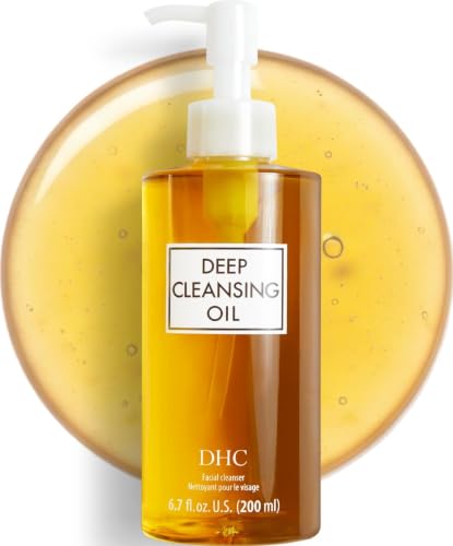 DHC Deep Cleansing Oil, Facial Cleansing Oil, Makeup Remover, Cleanses without Clogging Pores, Residue-Free, Fragrance and Colorant Free, All Skin Types, 6.7 fl. oz.