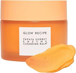 Glow Recipe Papaya Enzyme Cleansing Balm, Korean Double Cleanse First Cleanser, Makeup Rem
