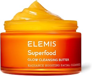 ELEMIS Superfood AHA Glow Cleansing Butter, Daily Facial Cleanser/Mask Removes Makeup, Cle