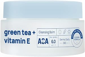 AOA STUDIO Green Tea & Vitamin E Cleansing Balm, Waterproof Makeup Remover, Oil Based 