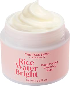The Face Shop Rice Water Bright Cleansing Balm, Removes Makeup & SPF, 4-in-1 Makeup Re