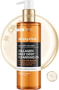 SimplyVital Deep Cleansing Oil for Face - SPF, Buildup & Makeup Remover, Deep Pore Cle