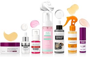 Skincare Routine Set - Facial Care Kit with Cleanser, Serums, Balm & Eye Patches - Hyd